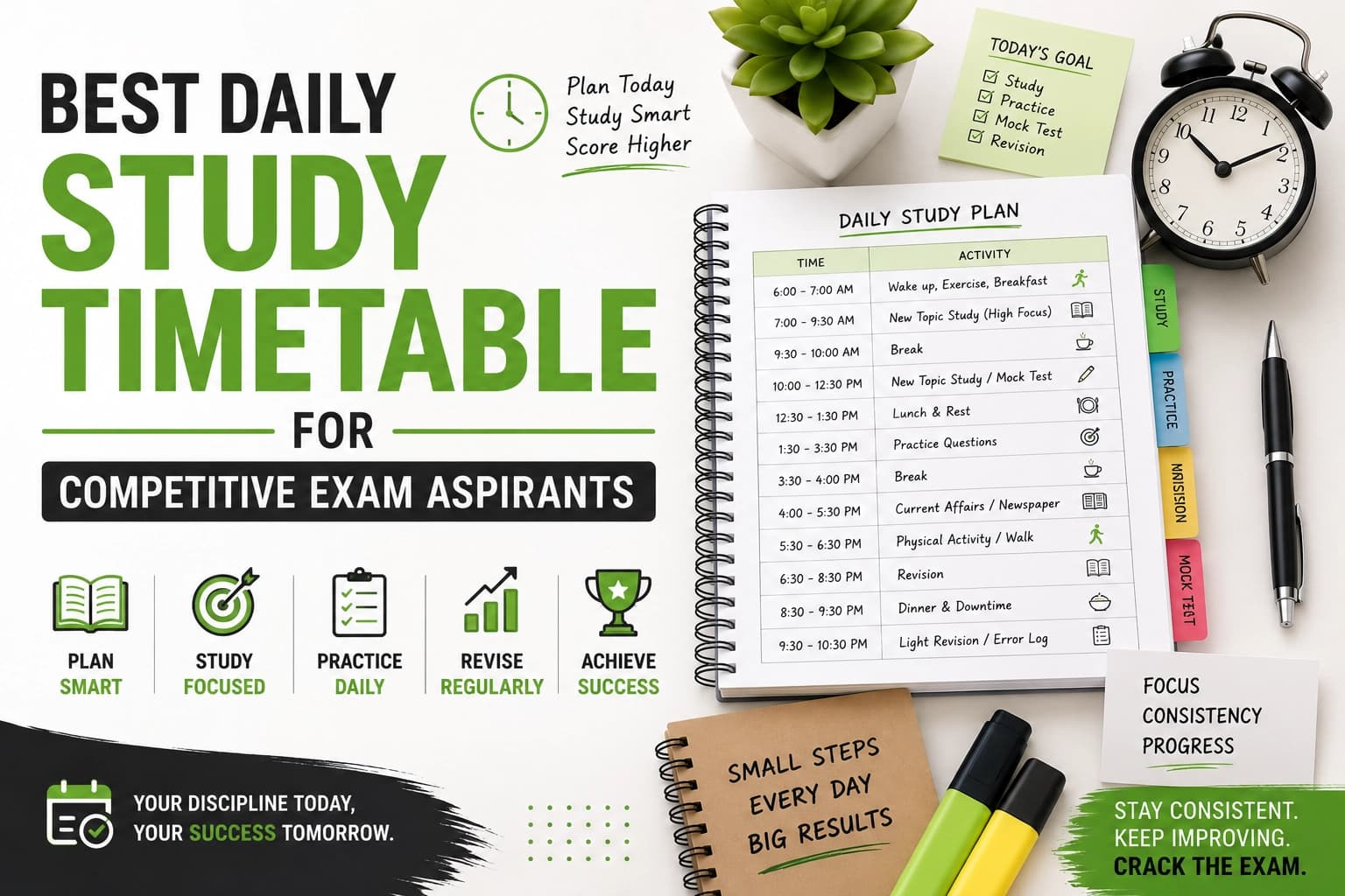 Best Daily Study Timetable for Competitive Exam Aspirants
