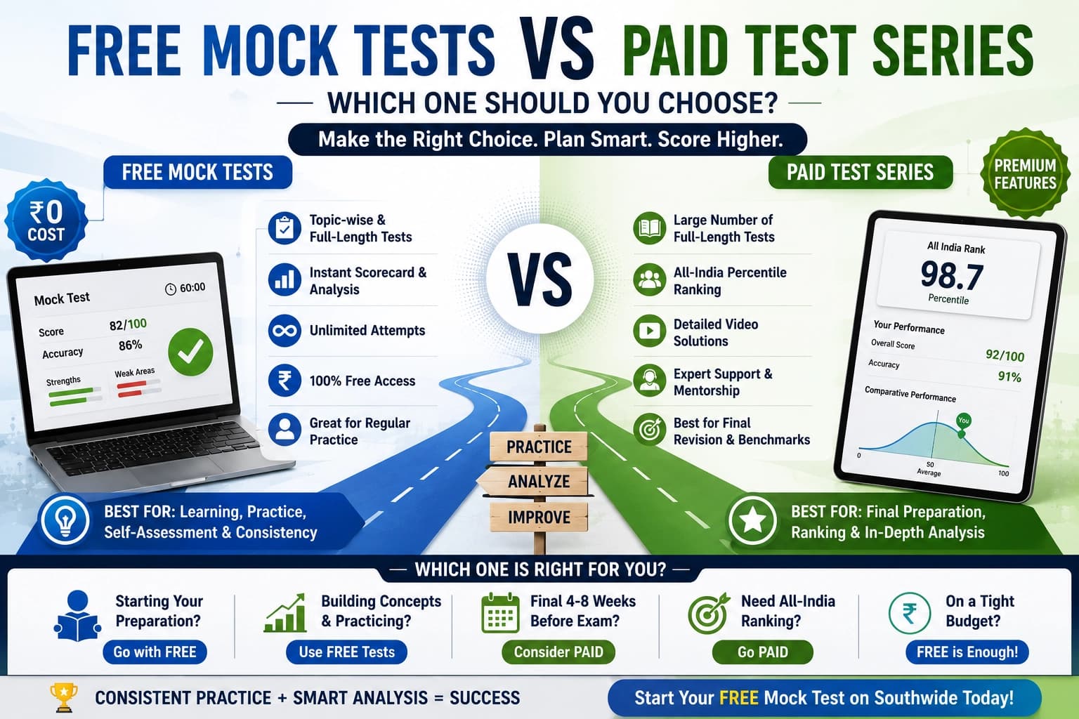 Free Mock Tests vs Paid Test Series – Which One Should You Choose?