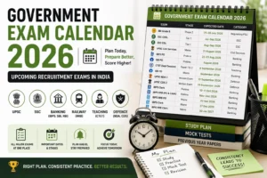 Government Exam Calendar 2026 - upcoming UPSC, SSC, banking, railway, and teaching exam dates